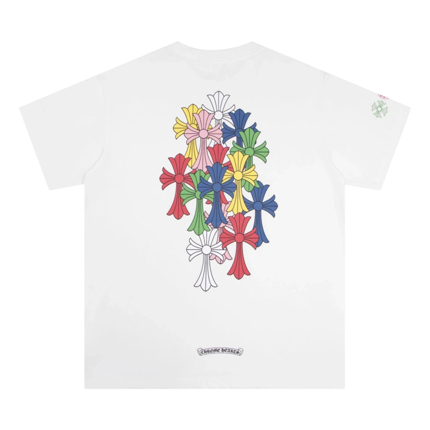 Chrome Hearts Multi Color Cross Cemetery T-shirt White