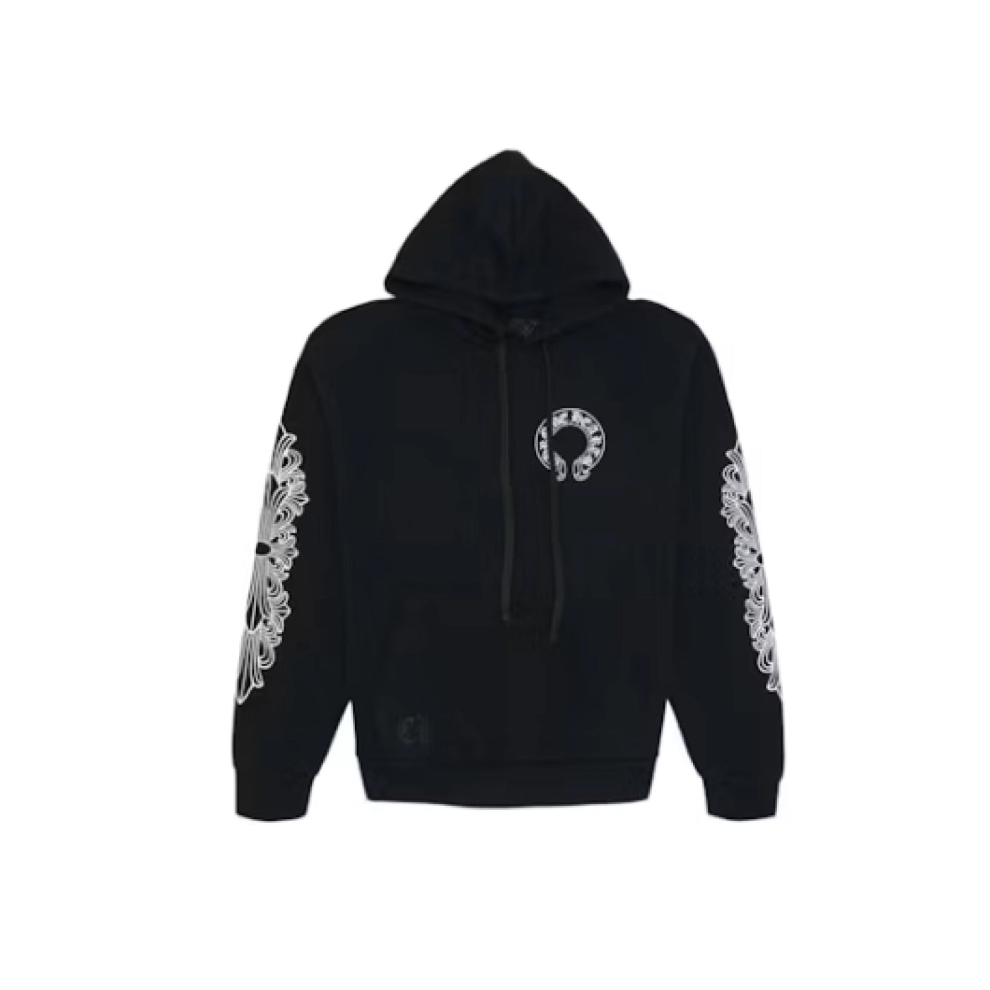 Chrome Hearts Horse Shoe Floral Hoodie Black